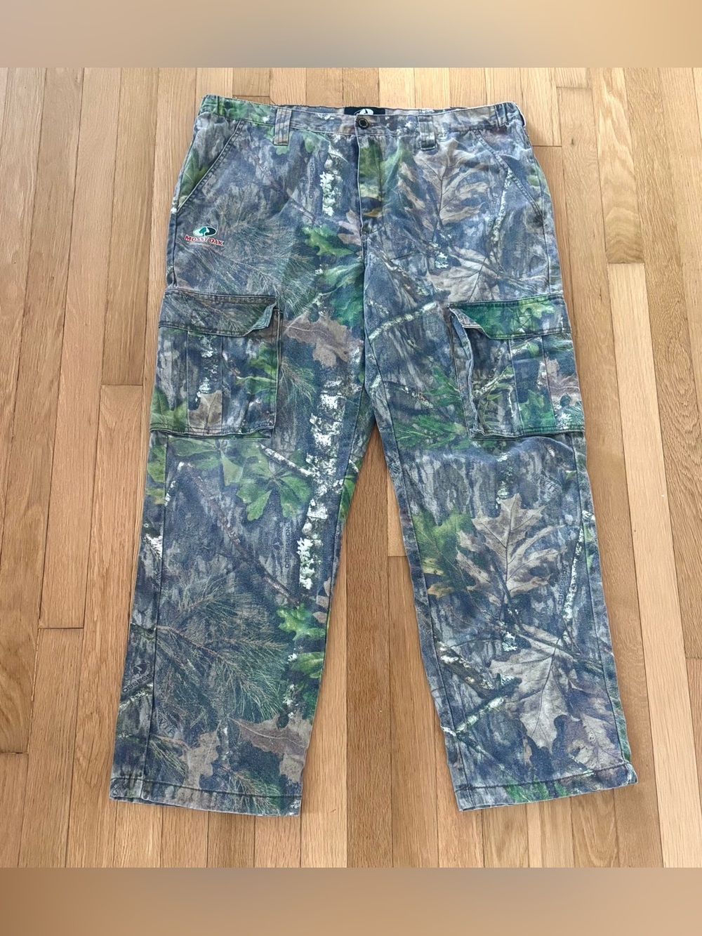Vintage Mossy Oak Camouflage Utility Cargo Pants Mens 40 Loose Baggy Streetwear